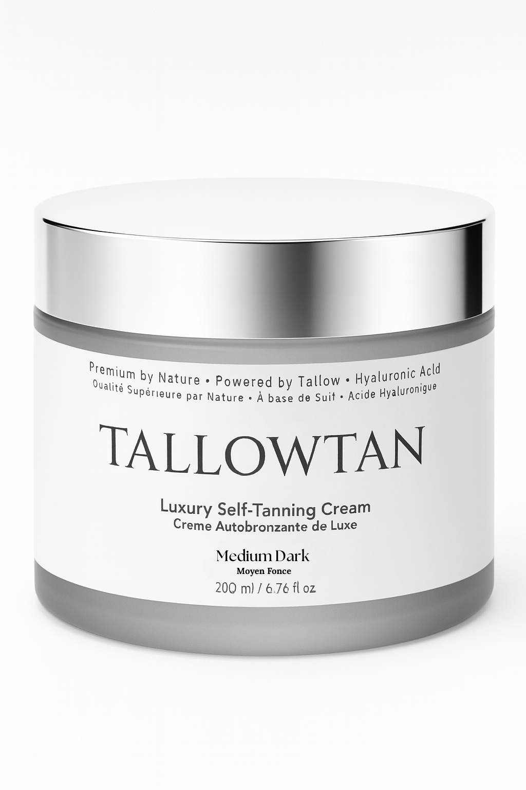 Medium/Dark Tallowtan™ self tanner jar – clean self-tanning cream for sensitive skin, made with tallow and barrier-safe ingredients